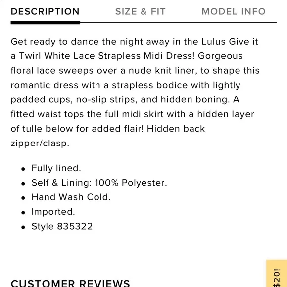 Lulus Give It A Twirl White Lace Strapless Dress - Picture 8 of 8